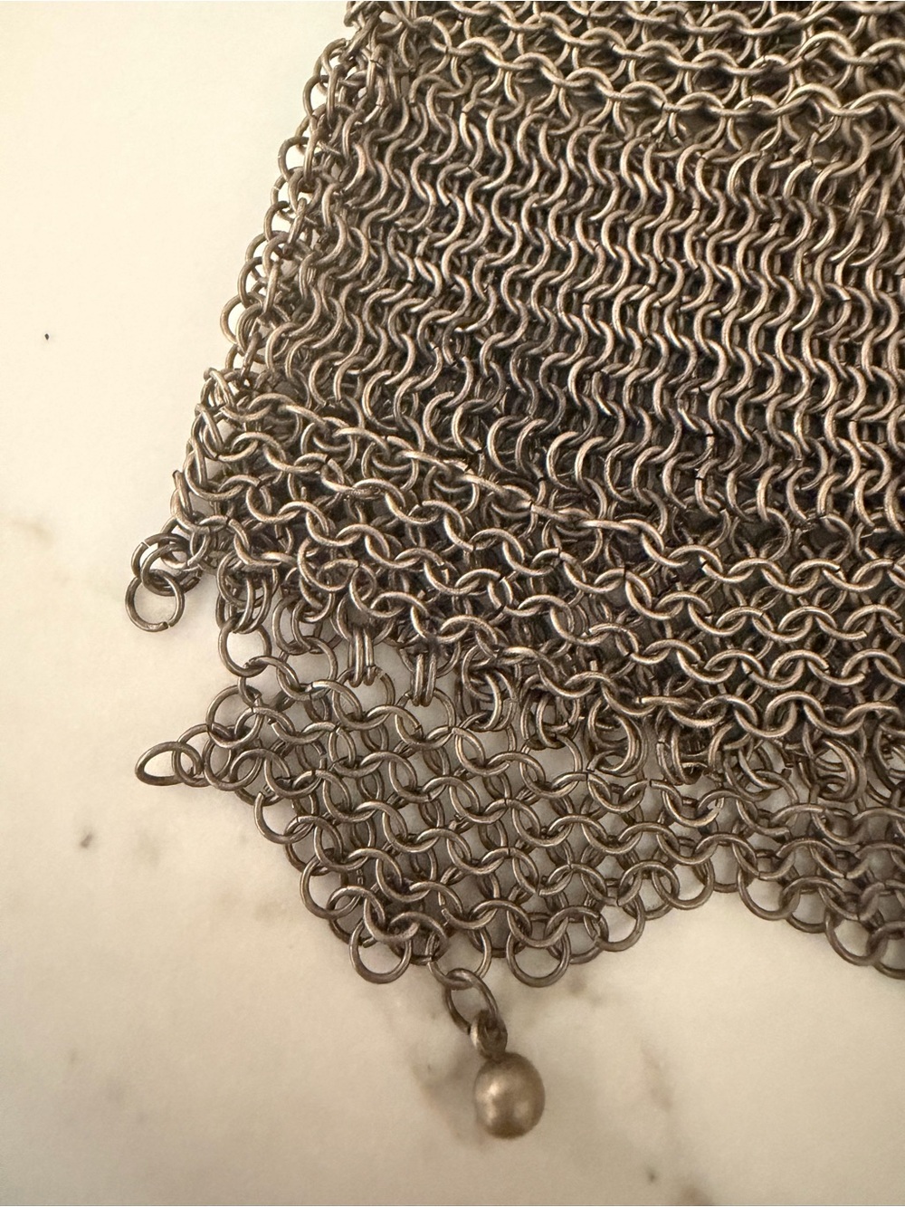 Antique German Silver Chainmail Mesh Purse Art Nouveau Handbag c1900 - Picture 11 of 13